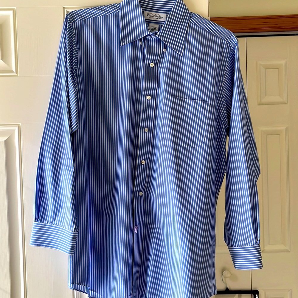 Brooks Brothers Blue/White Pinstripe Shirt 16 32/33